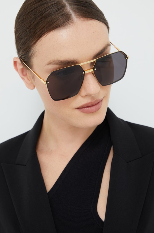 Bottega Veneta okulary przeciwsłoneczne lustrzana złoty BV1045S