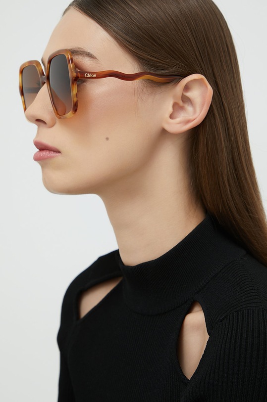 Chloé okulary przeciwsłoneczne CH0086S brązowy