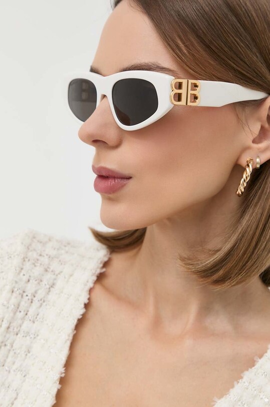 Balenciaga okulary przeciwsłoneczne kocie oczy biały BB0095S