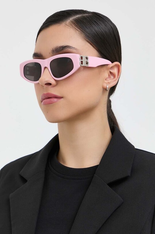 Сонцезахисні окуляри Balenciaga BB0095S однотонна з деталлю рожевий BB0095S