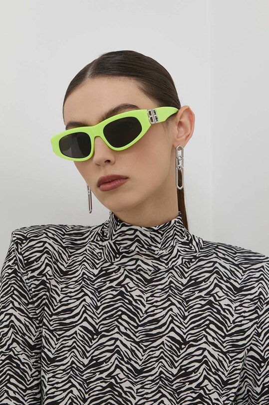 Balenciaga ochelari de soare ochi de pisică verde BB0095S