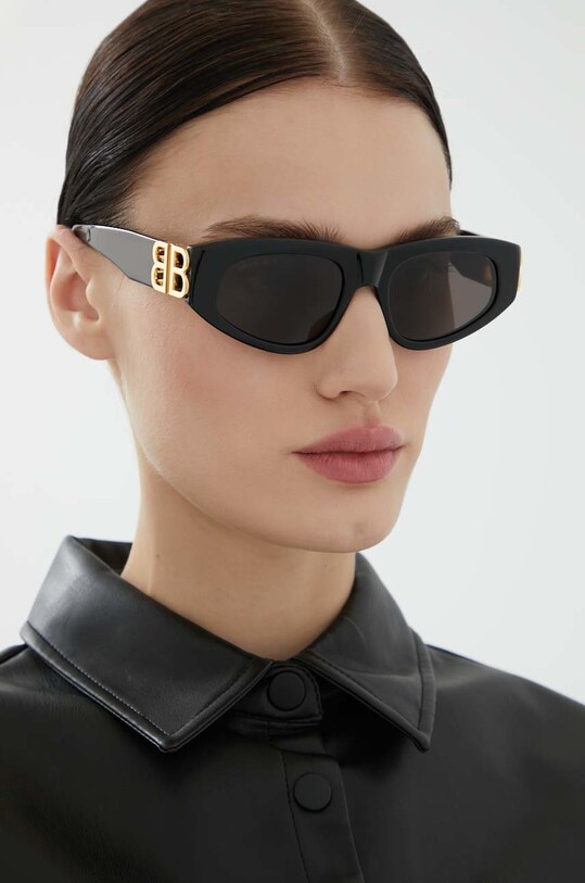 Balenciaga okulary przeciwsłoneczne kocie oczy czarny BB0095S