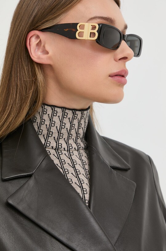 Balenciaga okulary przeciwsłoneczne BB0096S brązowy