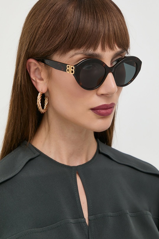 Balenciaga okulary przeciwsłoneczne okrągłe brązowy BB0133S
