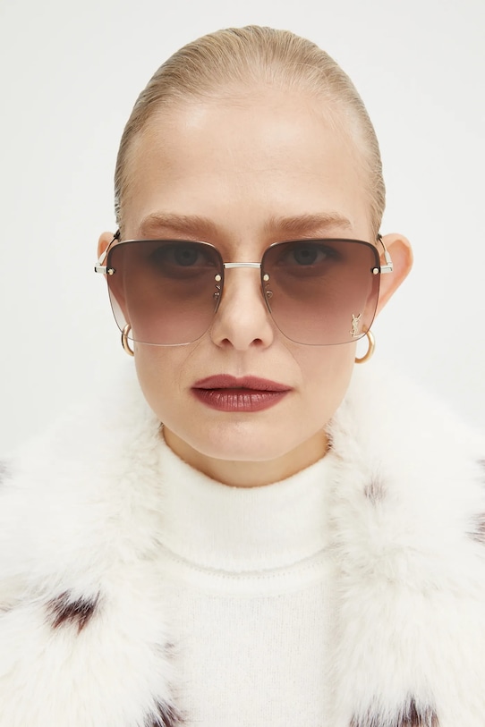 Saint Laurent okulary przeciwsłoneczne jednolita złoty SL.312.M
