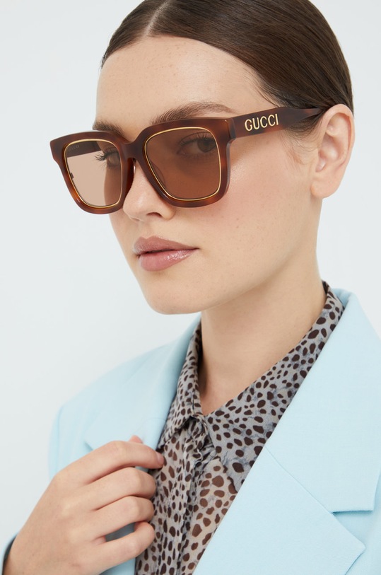 Gucci okulary przeciwsłoneczne gradientowa brązowy GG1136SA