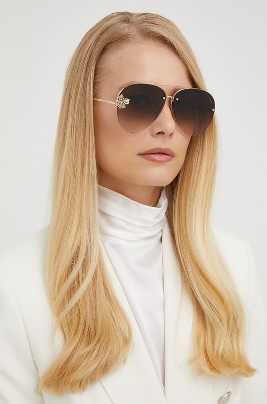 Alexander McQueen okulary przeciwsłoneczne AM0272S złoty