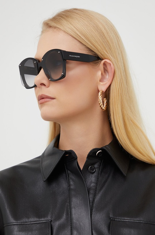 Alexander McQueen okulary przeciwsłoneczne jednolita czarny AM0334S