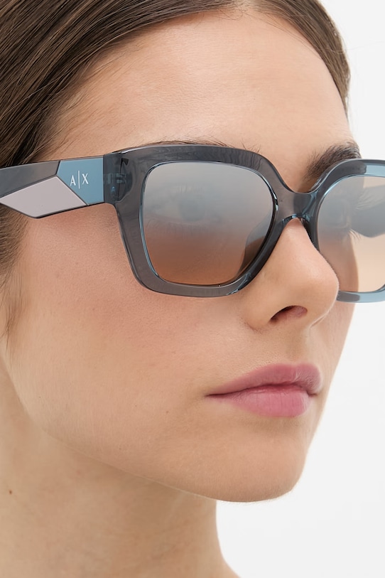 Akcesoria Armani Exchange okulary przeciwsłoneczne damskie 0AX4125SU turkusowy