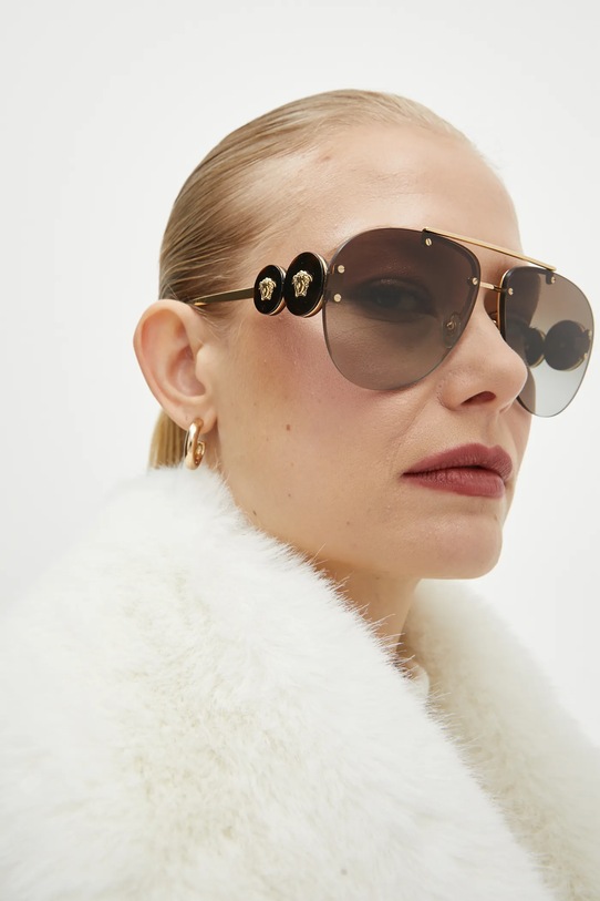 Versace okulary przeciwsłoneczne jednolita złoty 0VE2250