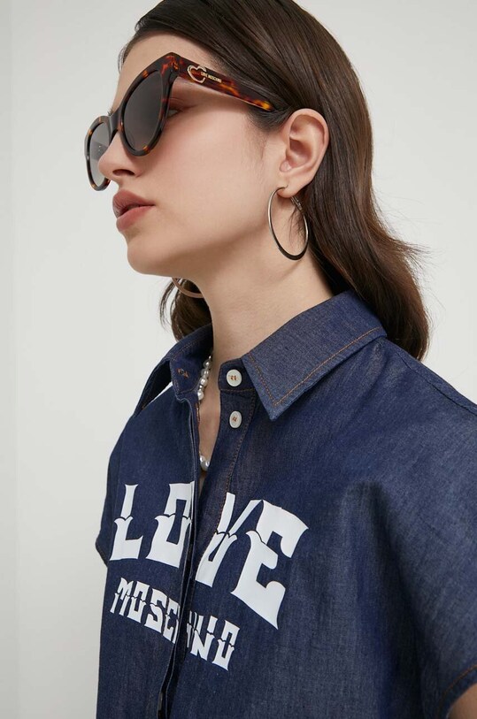 Love Moschino ochelari de soare ochi de pisică maro MOL053/S