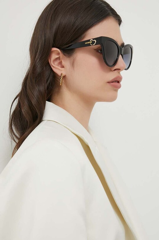 Love Moschino okulary przeciwsłoneczne kocie oczy czarny MOL053/S