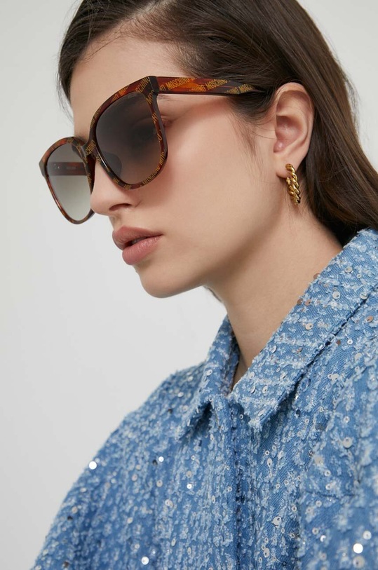 Сонцезахисні окуляри Moschino котячі очі коричневий MOS134/F/S