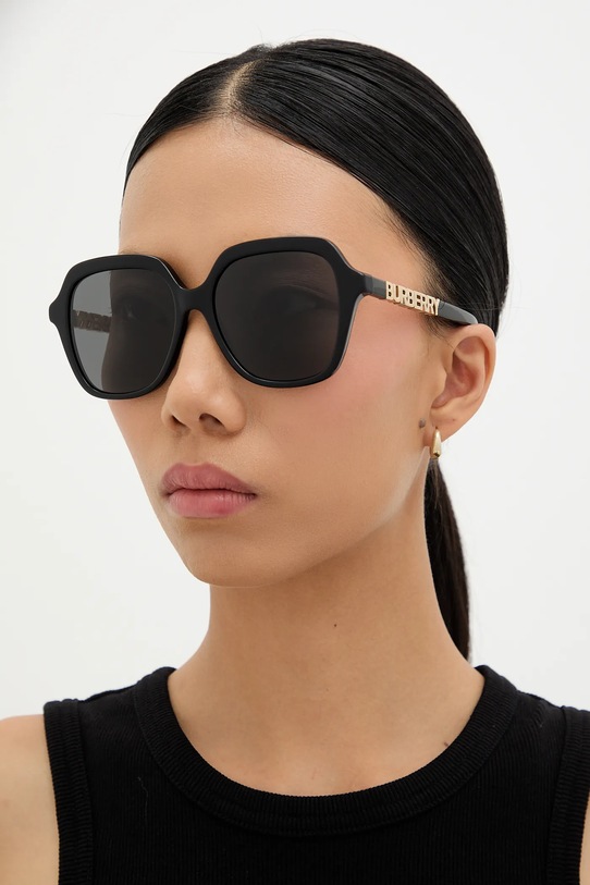 Burberry okulary przeciwsłoneczne JONI prostokątne czarny 0BE4389