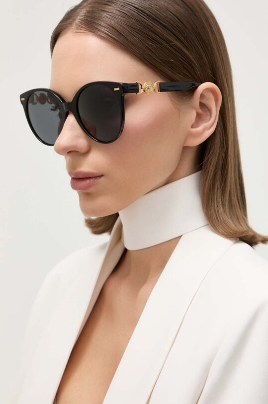Versace occhiali da sole rotonda nero 0VE4442