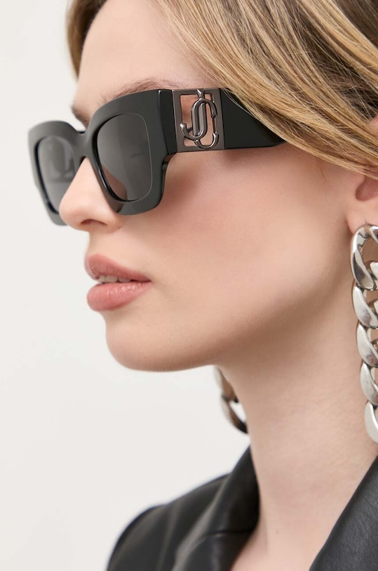 Γυαλιά ηλίου Jimmy Choo Nena ορθογώνιο μαύρο NENA/S