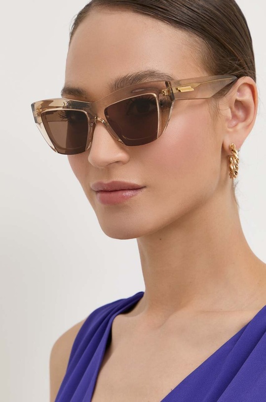 Bottega Veneta okulary przeciwsłoneczne jednolita beżowy BV1218S