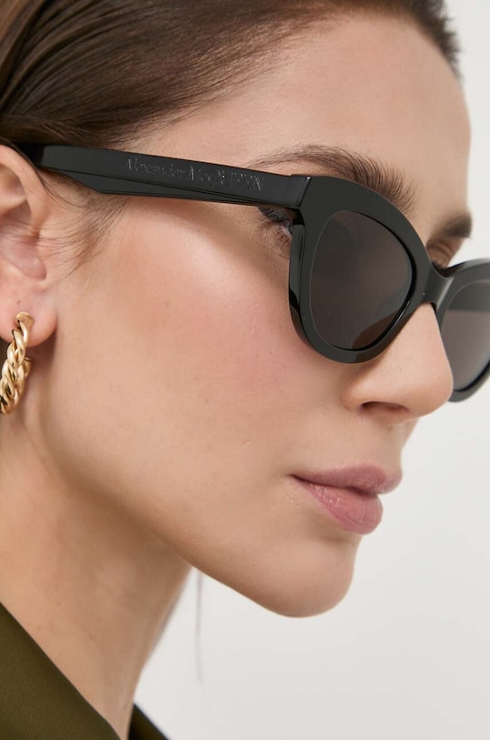 Alexander McQueen okulary przeciwsłoneczne AM0391S czarny