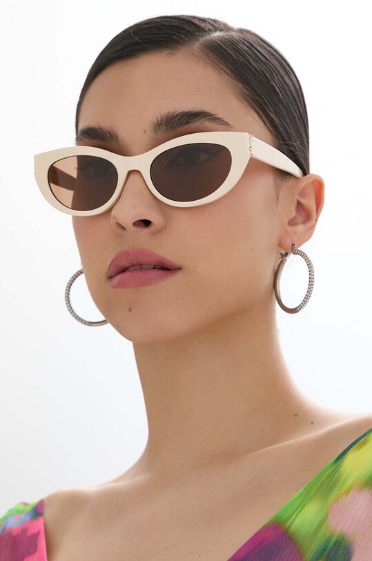 Sluneční brýle Saint Laurent jednotná béžová SL.M115