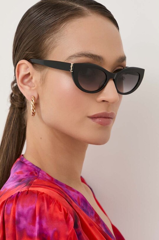Saint Laurent okulary przeciwsłoneczne jednolita czarny SL.M115