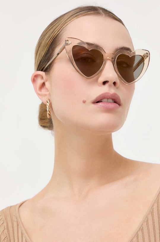 Slnečné okuliare Saint Laurent hladký béžová SL.181