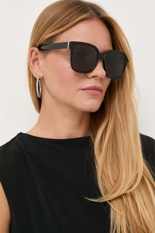 Saint Laurent okulary przeciwsłoneczne jednolita czarny SL.M105.F001