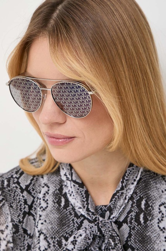 Michael Kors okulary przeciwsłoneczne ARCHES jednolita srebrny 0MK1138