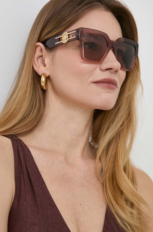 Sunčane naočale Versace pravokutne roza 0VE4458