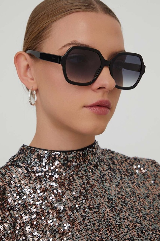 HUGO okulary przeciwsłoneczne okrągłe czarny HG.1265/S