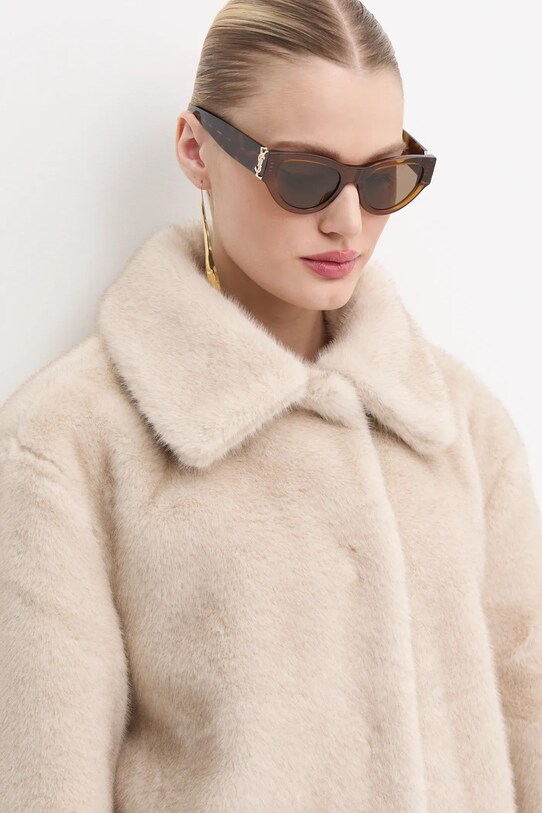 Slnečné okuliare Saint Laurent vzorovaný hnedá SL.M94