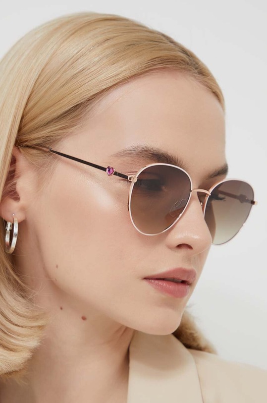 Love Moschino okulary przeciwsłoneczne jednolita beżowy MOL074/S