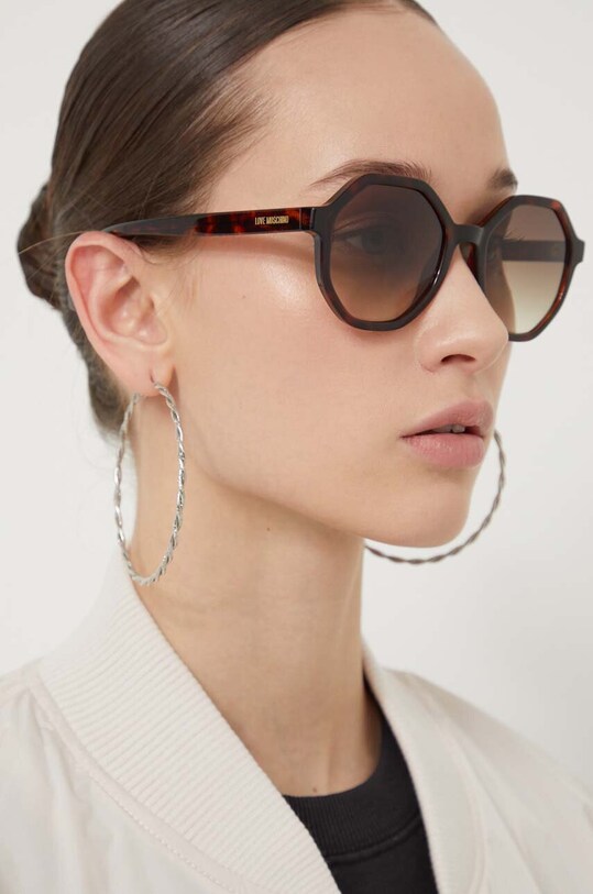 Love Moschino okulary przeciwsłoneczne gradientowa brązowy MOL076/S