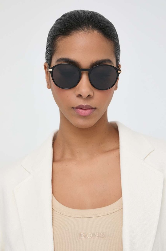 BOSS okulary przeciwsłoneczne jednolita czarny BOSS.1662/S