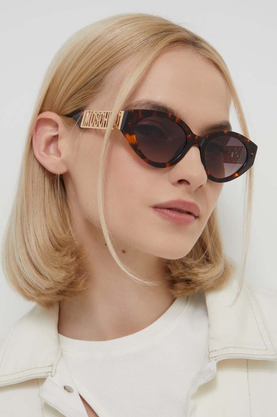 Сонцезахисні окуляри Moschino узорна з деталлю коричневий MOS160/S