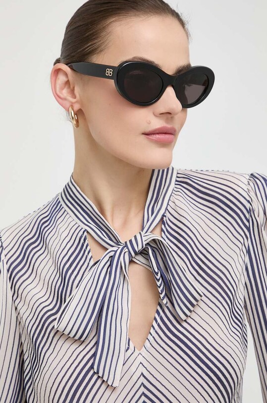 Balenciaga okulary przeciwsłoneczne geometryczne czarny BB0294S