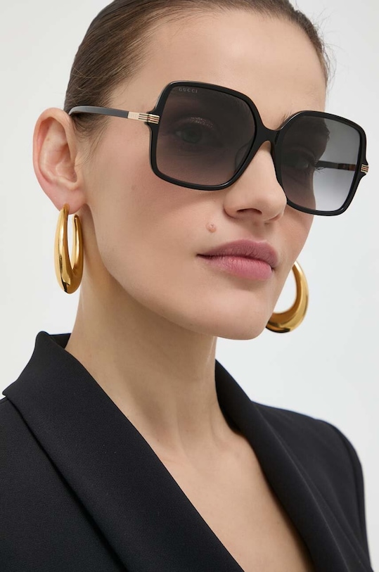 Gucci ochelari de soare geometric negru GG1448SA