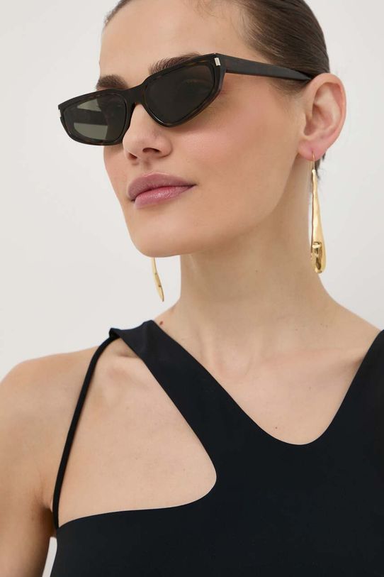Saint Laurent okulary przeciwsłoneczne jednolita brązowy SL.634.NOVA