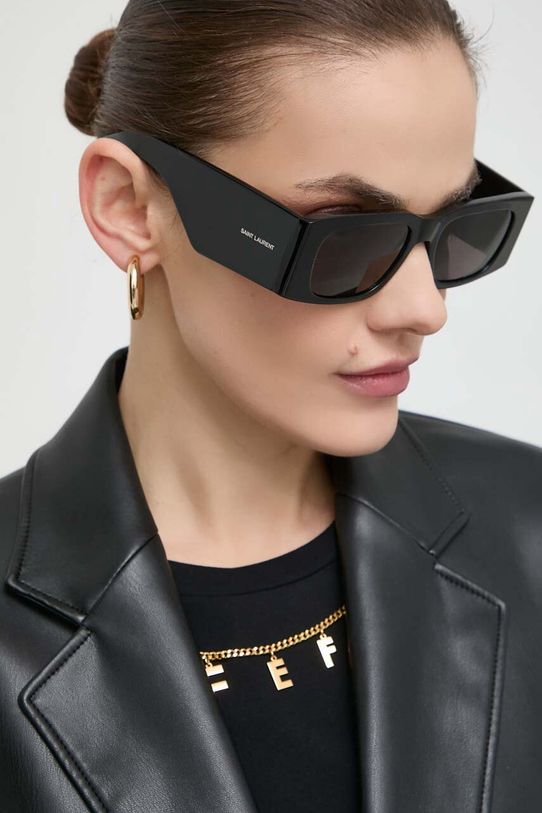 Sunčane naočale Saint Laurent jednobojno crna SL.654