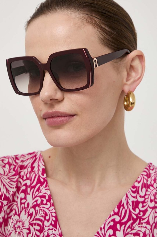 Furla ochelari de soare geometric maro SFU707.560G96