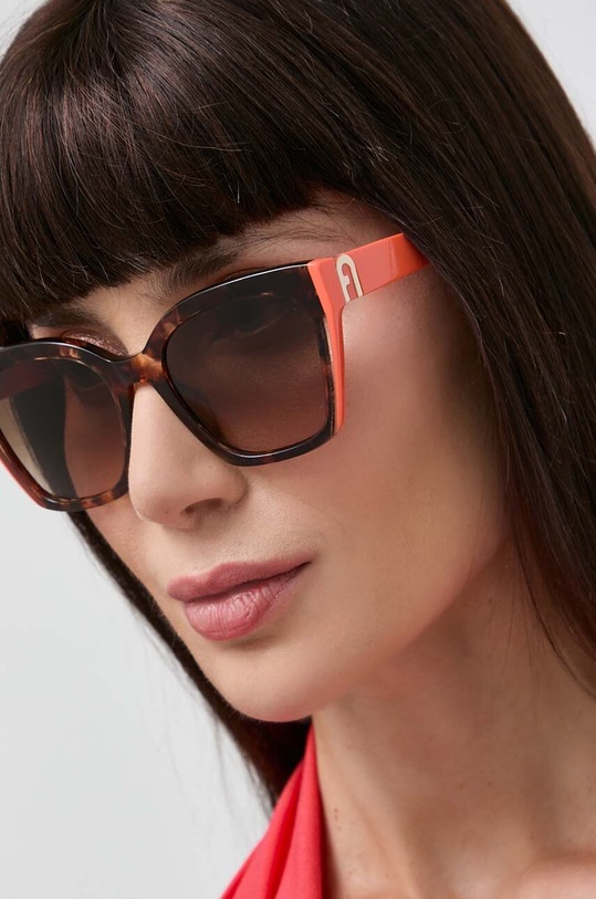 Furla okulary przeciwsłoneczne SFU708.5402AD pomarańczowy