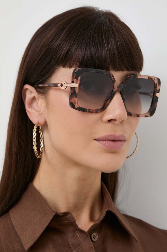 Furla ochelari de soare dreptunghiular maro SFU712.5407TB
