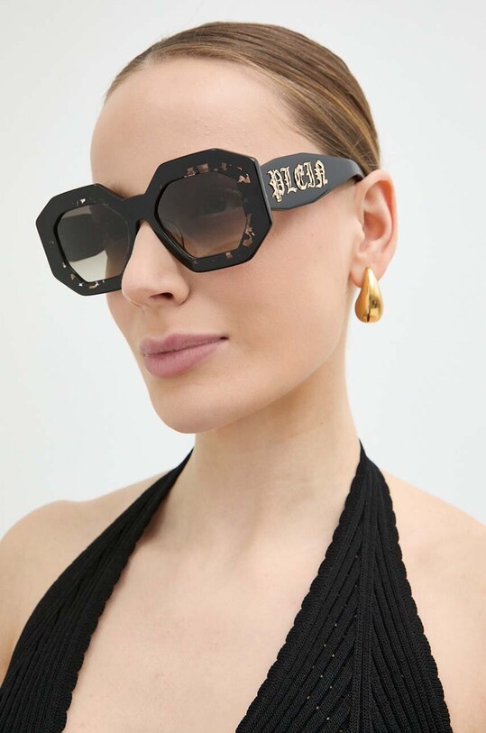 Philipp Plein ochelari de soare geometric negru SPP098M.530700