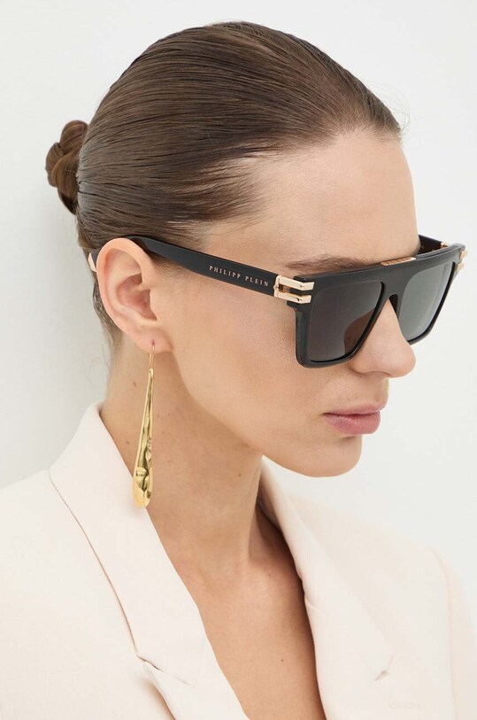 Philipp Plein ochelari de soare uniforme negru SPP108M.560700