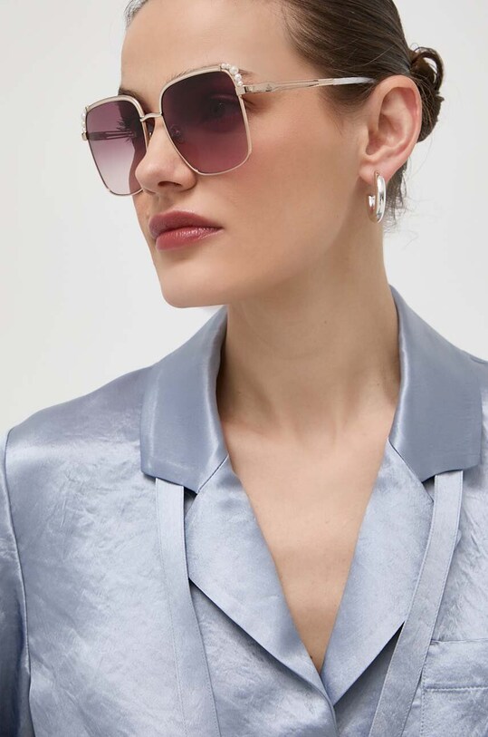 Солнцезащитные очки Vivienne Westwood однотонная с деталью бежевый VW702740256