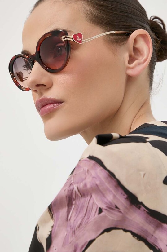 Сонцезахисні окуляри Vivienne Westwood узорна з деталлю коричневий VW506031653