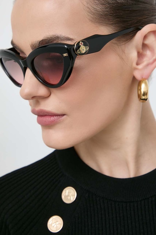Vivienne Westwood okulary przeciwsłoneczne kocie oczy czarny VW505300153