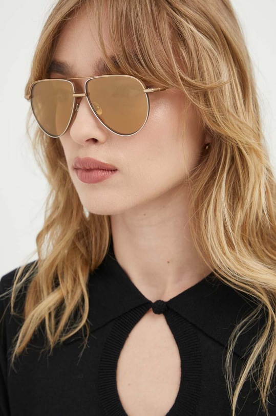 AllSaints okulary przeciwsłoneczne pilotki złoty ALS700382958
