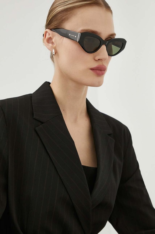 AllSaints okulary przeciwsłoneczne kocie oczy czarny ALS500200151