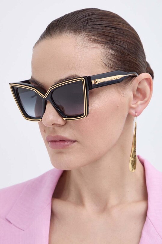 Солнцезащитные очки Valentino кошачий глаз чёрный VLS.126A