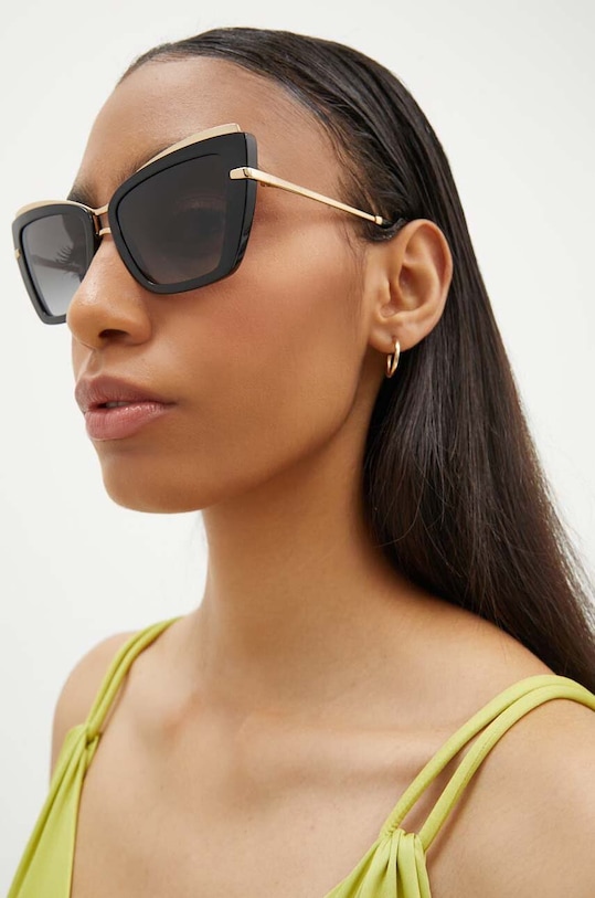 Dolce & Gabbana okulary przeciwsłoneczne kocie oczy czarny 0DG4472
